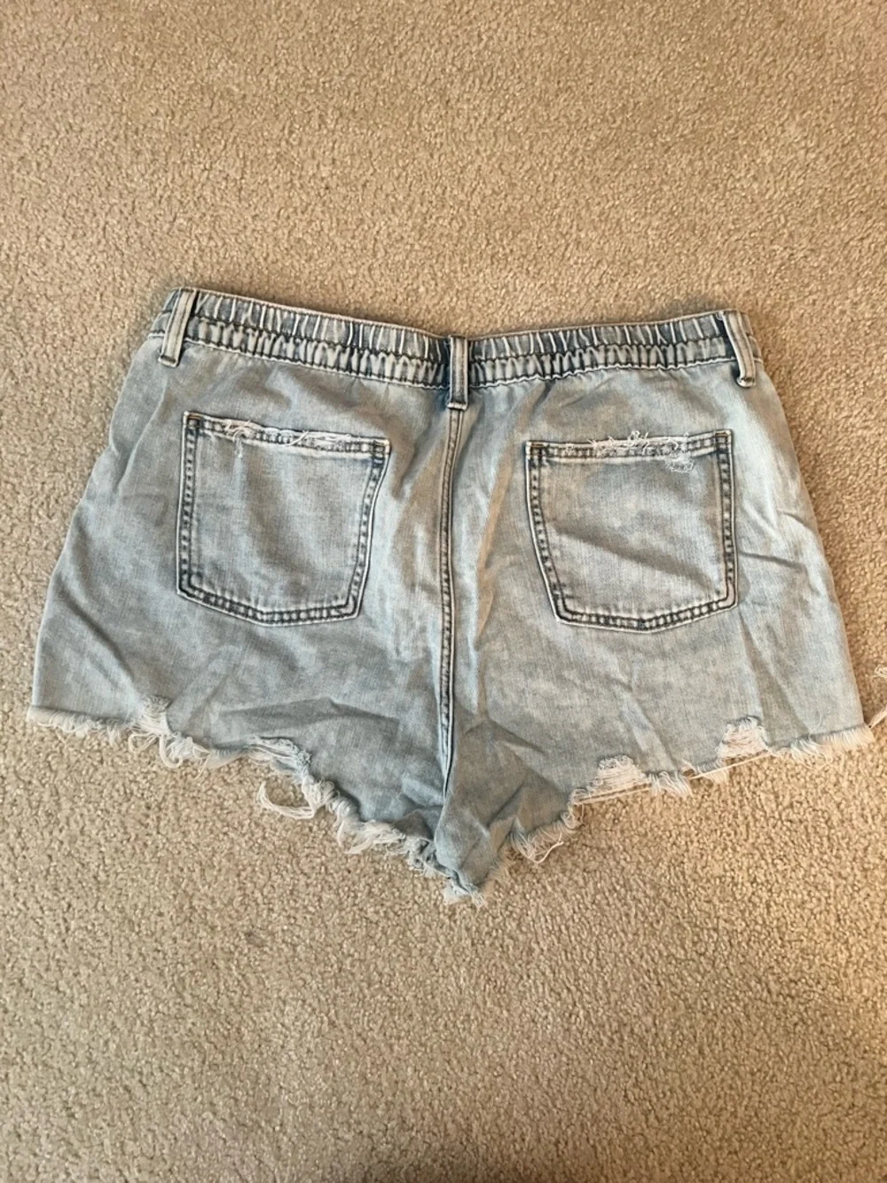 aerie Light Blue Distressed Denim Cutoff Shorts - Picture 2 of 6